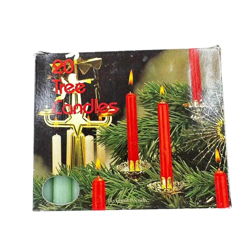 Biedermann & Sons‎ Tree Candles 4 Inch Blue Green 20 Count Vintage C-1123